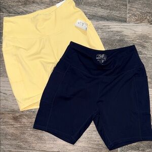 Women’s Performance Bike Shorts - Yellow & Navy Medium